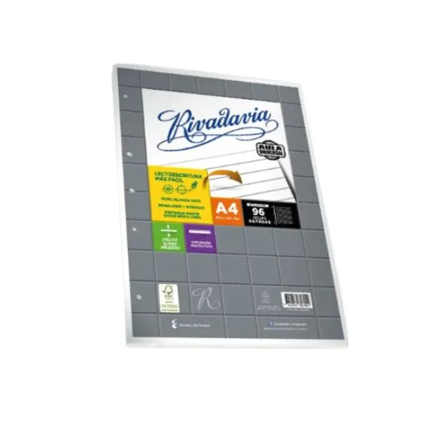 Repuesto Rivadavia aula universal a4 con banda x96 hs.raya