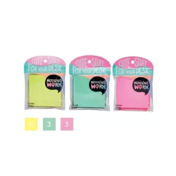 Notas adhesivas Mooving maw neon 76x76 mmx 100 hjs.