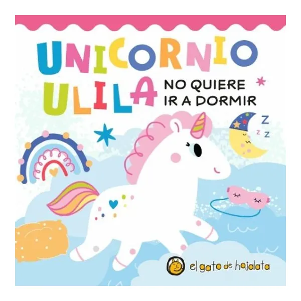 Unicornio ulila no quiere ir a dormir. burbujas y luces