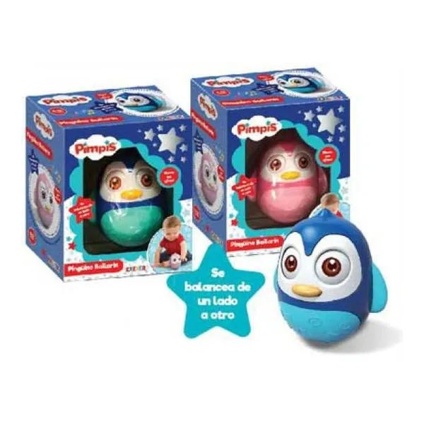 Pingüinito danzarin con ojos movibles y movimiento. surtido de 2 colores