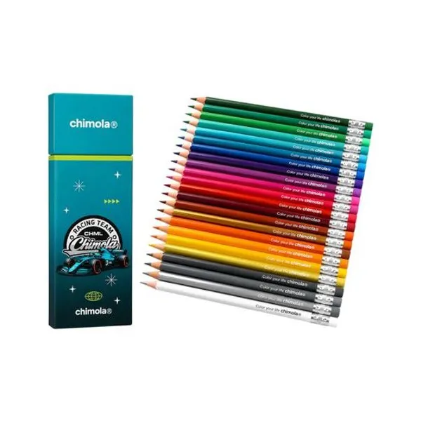 Lápiz de color largo borrable racing car caja x24 chimola