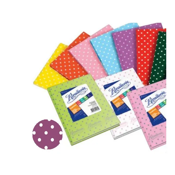 Cuaderno tapa dura Rivadavia forr.lunar x50 hs.ray.lila