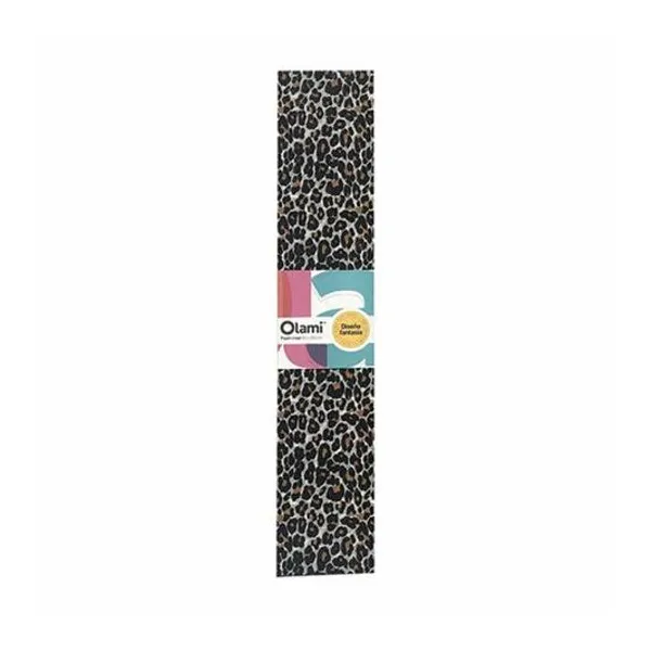 Papel crepe fantasia 50 cm leopardo x10 unidades olami