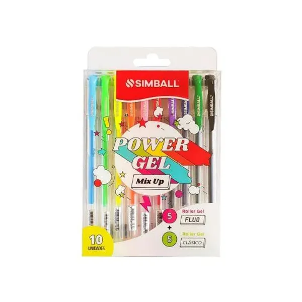 Roller Simball power gel clásico est.x 10 colores