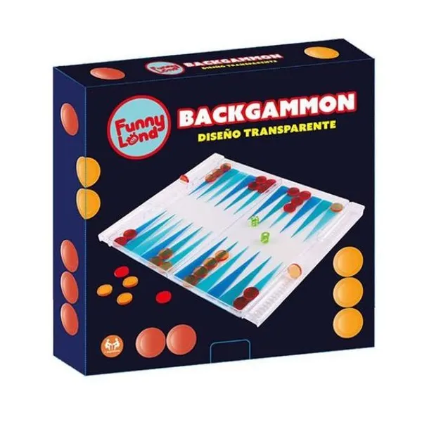 Juego de backgammon acrílico 25 cm