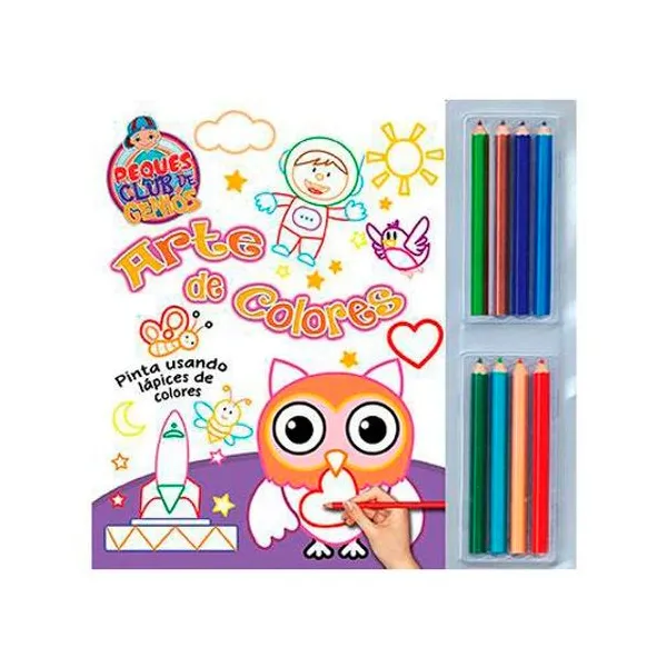 Libro peques club de genios con lápices: Arte de colores 28x28 cm latinbooks
