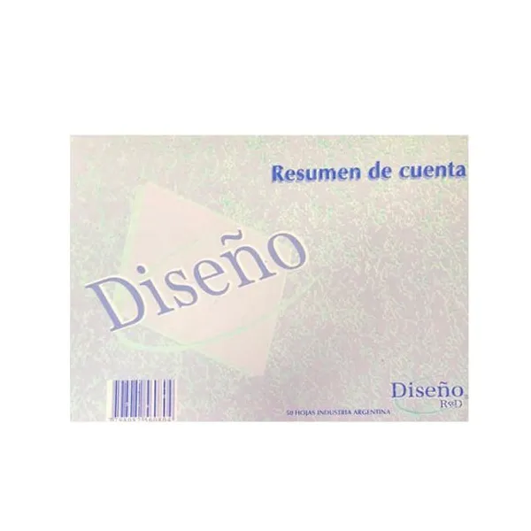 Talonario diseño resumen de cuenta x50 hjs