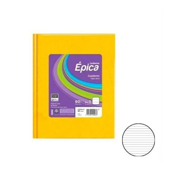 Cuaderno 16x21 rayado 48h t/d araña amarillo epica