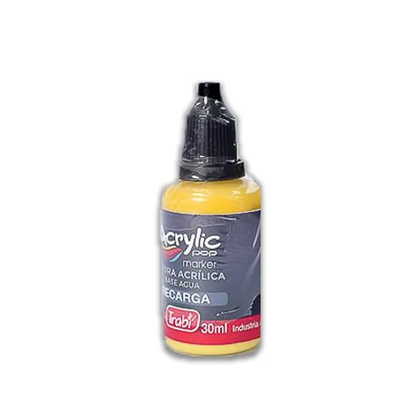 Tinta trabi para marcador acrylic pop al agua 30 mlamarillo