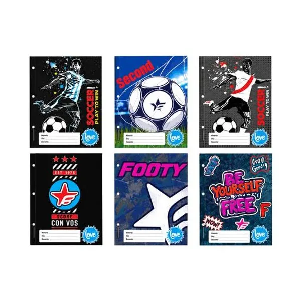 Separador de materias a4 footy fútbol/clásica x6 inkdrop