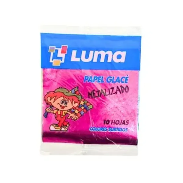 Papel glace luma metalizado sobre x10 hjs.