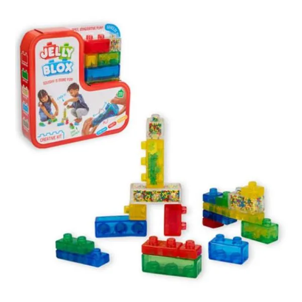 Jelly blox - creative kit. 20 bloques de construccion caja: 25x25x5 cm
