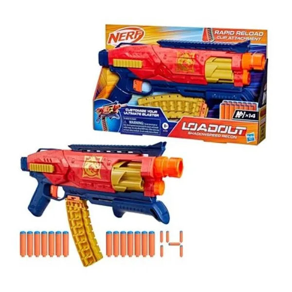 Hasbro nerf - pistola de dardos - loadout shadowspeed recon con 14 dardos