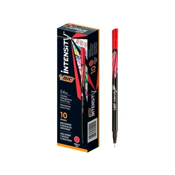 Microfibra intensity 0.4 mm rojo caja x10 BIC