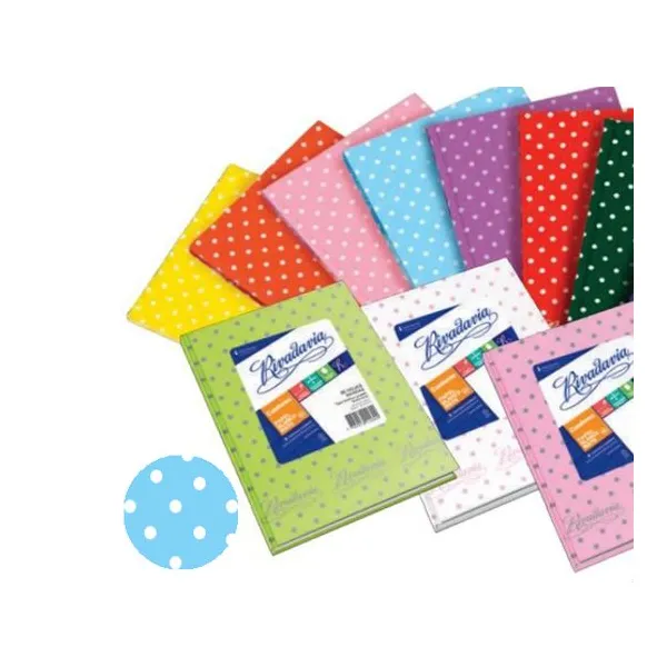 Cuaderno tapa dura Rivadavia forr.lunar x50 hs.ray.celeste