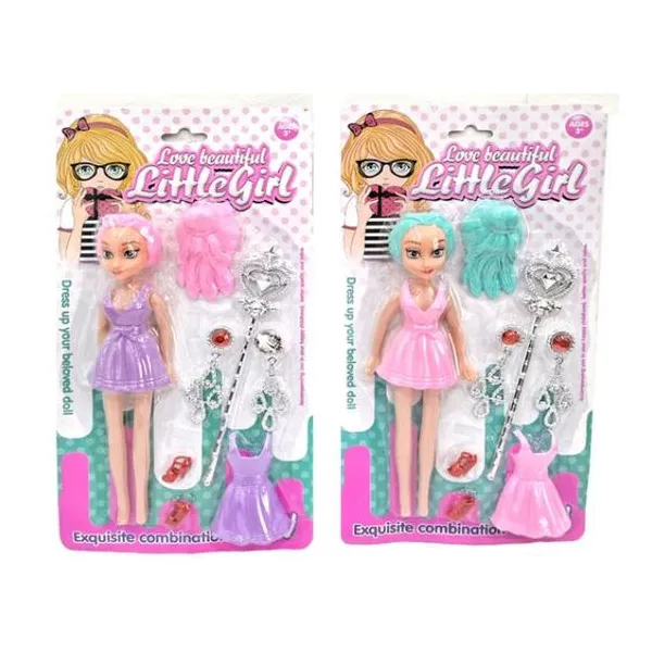Muñeca fashion con accesorios 34 x18 x4 cm