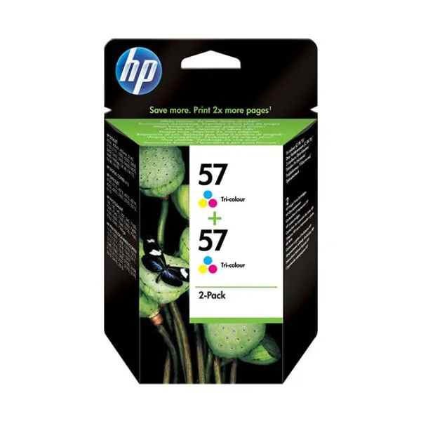 Cartucho HP liquidacion original 57- c9320 fl tricolor pack x2 unid.
