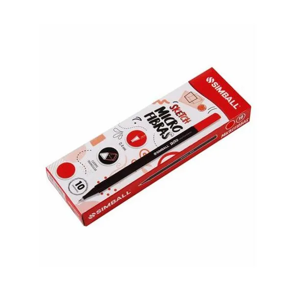 Microfibra sketch 0.4 mm roja caja x10 Simball