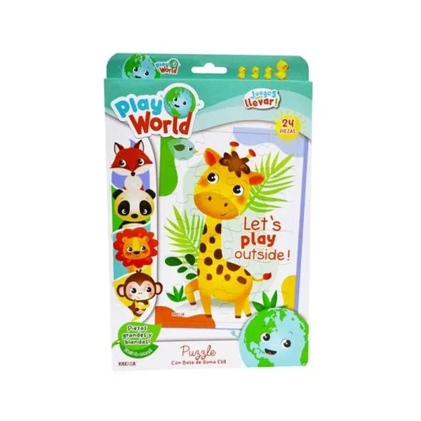 Puzzle base goma eva 24 piezas en caja 22x35 cm Kreker