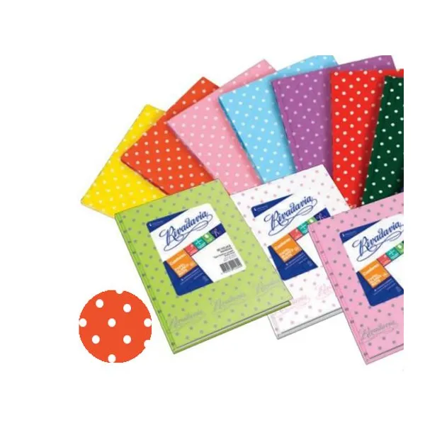Cuaderno tapa dura Rivadavia forr.lunar x50 hs.ray.naranja