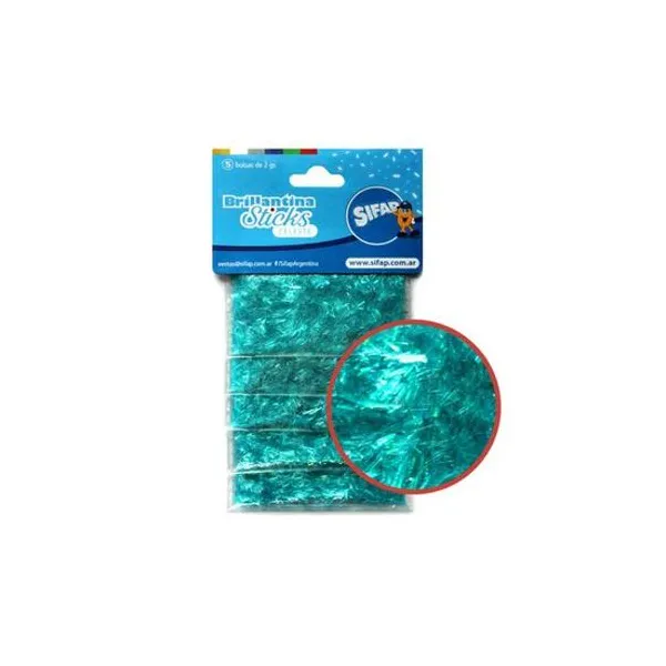 Brillantina sticks celeste 2 g en sobre x5 unidades Sifap - stickscel