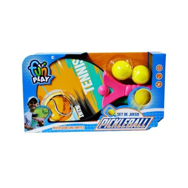 Set de raquetas con pelotas en caja 44x24x6 cm