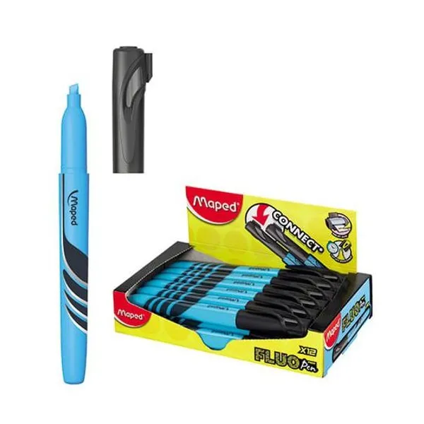 Resaltador fluo fino celeste caja x12 Maped