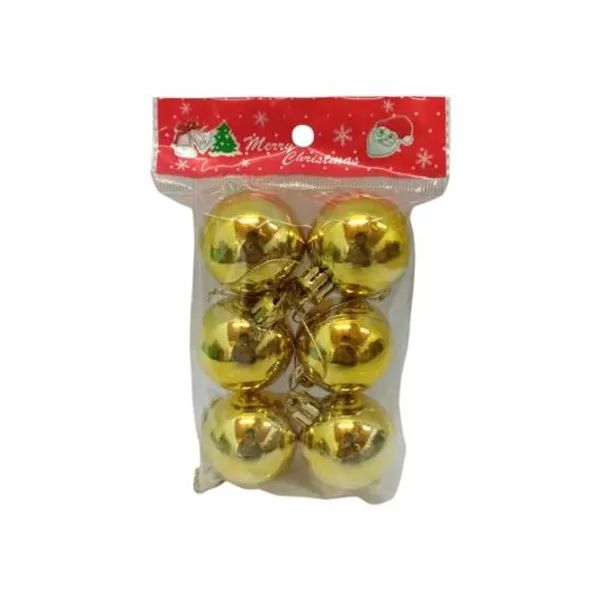 Borlas de navidad doradas 4 cm en bolsa x6