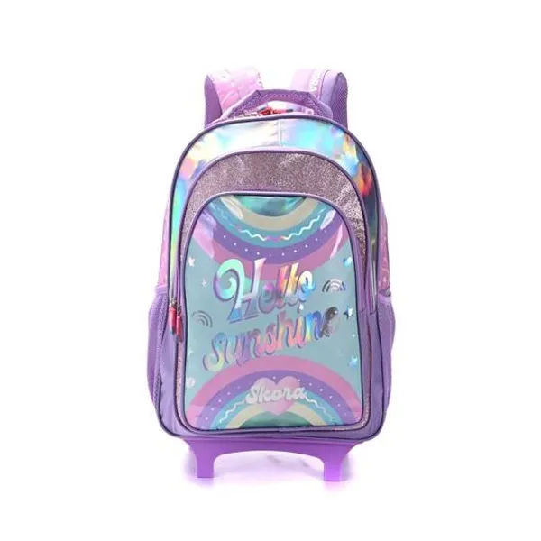 Mochila 18" con carro lettering hello Skora