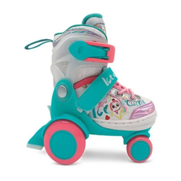 Patin celeste de 4 ruedas extensible. con freno trasero.