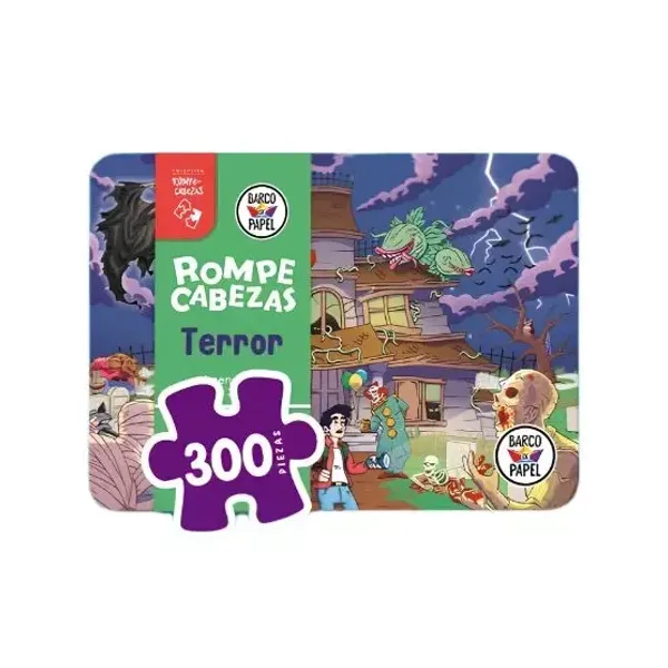 Puzzle barco de papel terror 300 piezas en lata