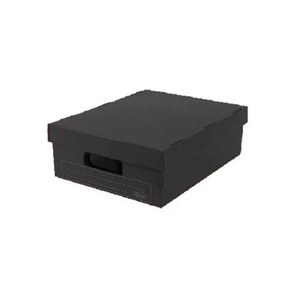 Caja plástico microc.plana n.° 801 con tapa negro 45x35x15 cm