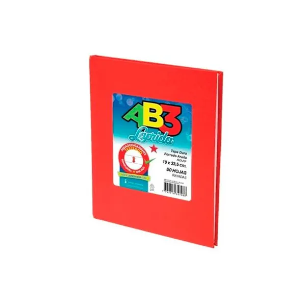 Cuaderno tapa dura Laprida ab3 19x23,5 x50hs.cuad.rojo