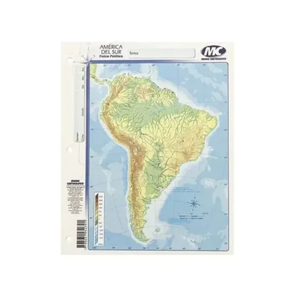 Block mapas m.c.n.° 3 América sur fp x40 un