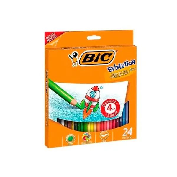 Lápiz de color evolution 4 mm caja x24 unidades BIC
