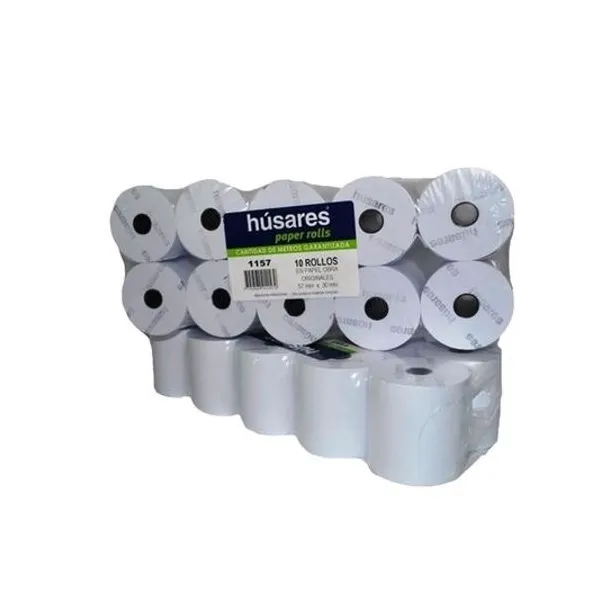 Rollo para registradora papel obra 57mmx30 mts x10 unidades husares