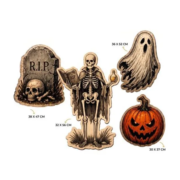 Figuras decorativas halloween x4 en bolsa