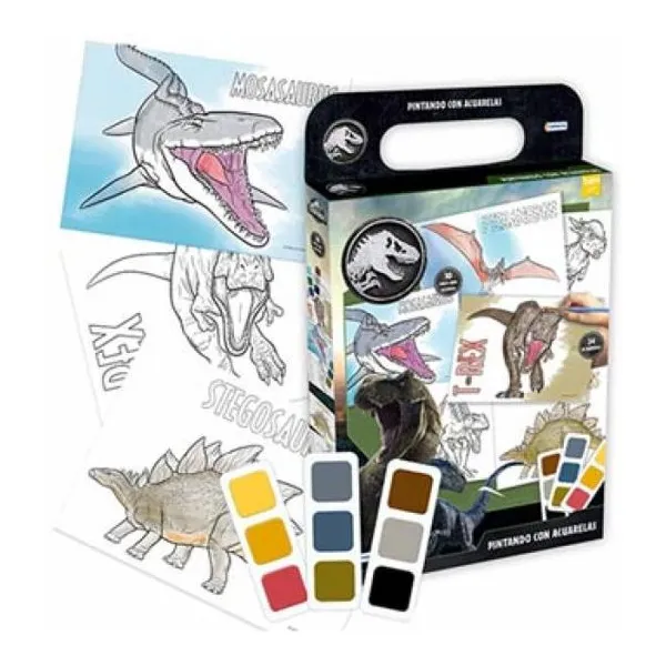 Pintando con acuarelas jurassic world