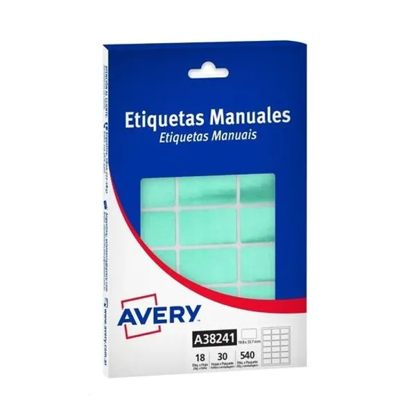 Etiquetas uetas metal verde 19.8x33.7 mm caja x540 avery