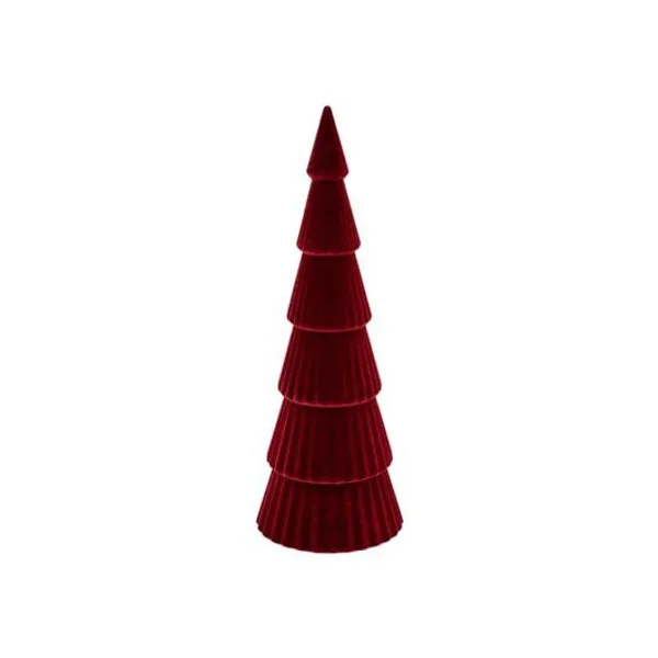 Árbol acrílico aterciopelado bordo con luz 25 cm x1