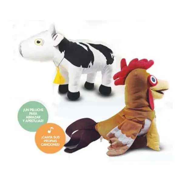 Peluche musical abrazable 70 cm la granja de zenon surtido