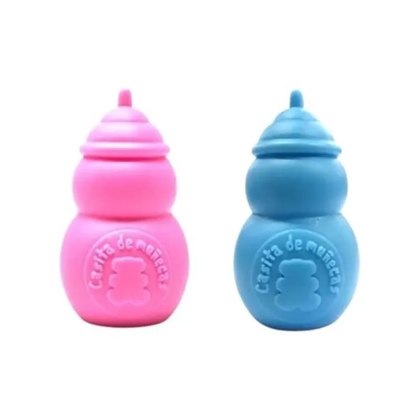 Mamadera de plastisol 9x5 cm en bolsa casita colores surtidos