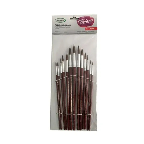 Set pinceles area cero tiziano para red.n.° 0 al12 x13 unid.