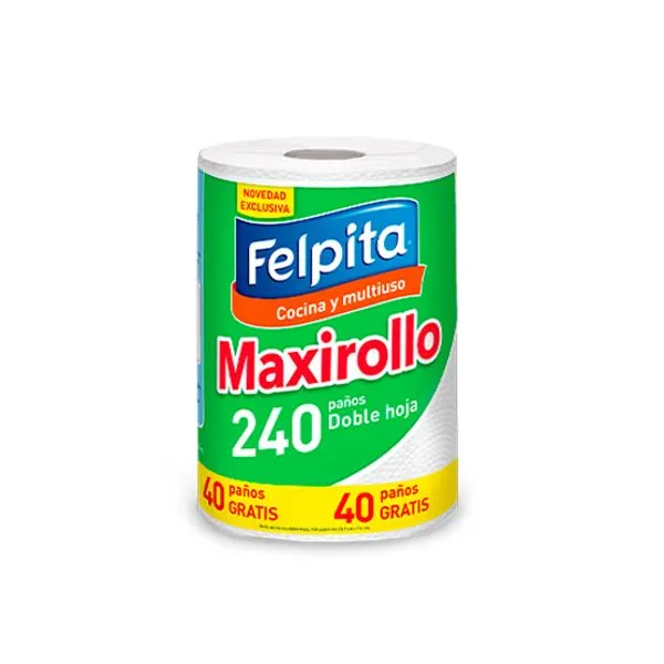 Rollo de cocina felpita maxirollo x200 paños doble hoja