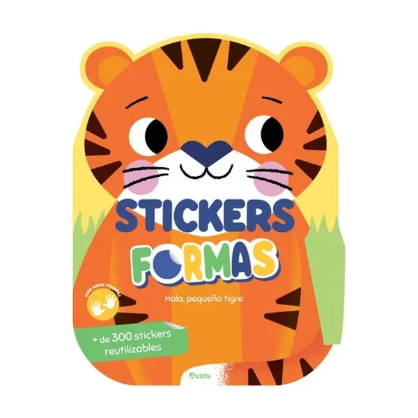 Stickers formas . hola, pequeño tigre .