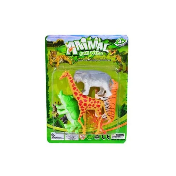 Set de animales de la selva 4pzs en blister 14x14 cm
