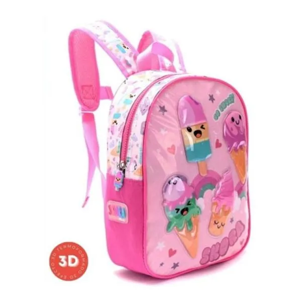 Mochila petit pvc termoformada rappot 3d heladitos 22 x30 x10 - 12