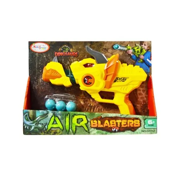 Pistola dino air blaster lanza bolas en caja 34x24x7 cm colores surtidos