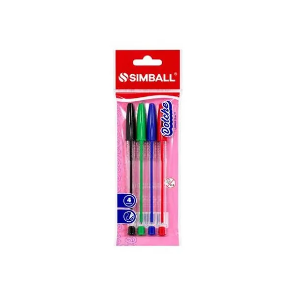 Bolígrafo dolche 1 mm surtido blister x4 Simball