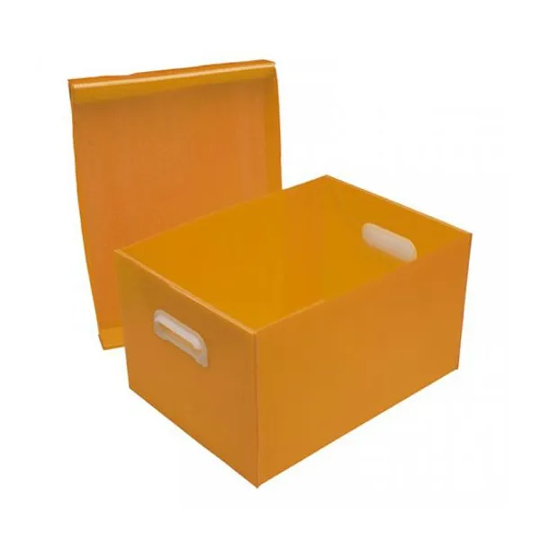 Caja plástico microc.plana n.° 804 con tapa naranja 45,5x35,5x25,5 cm